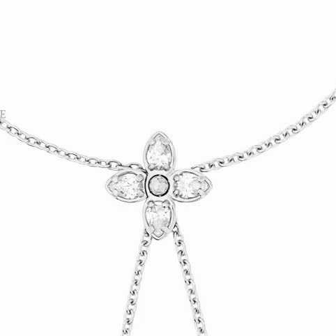 Louis Vuitton Silver Flower Necklace with Diamonds